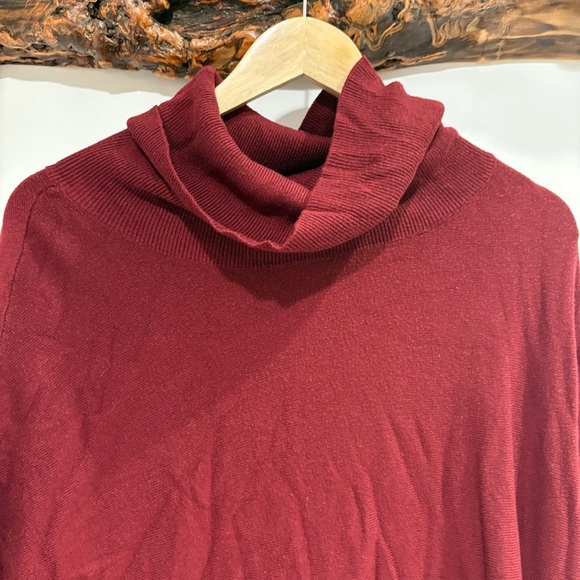 Joan Vass Maroon Poncho Sweater - Picture 8 of 11